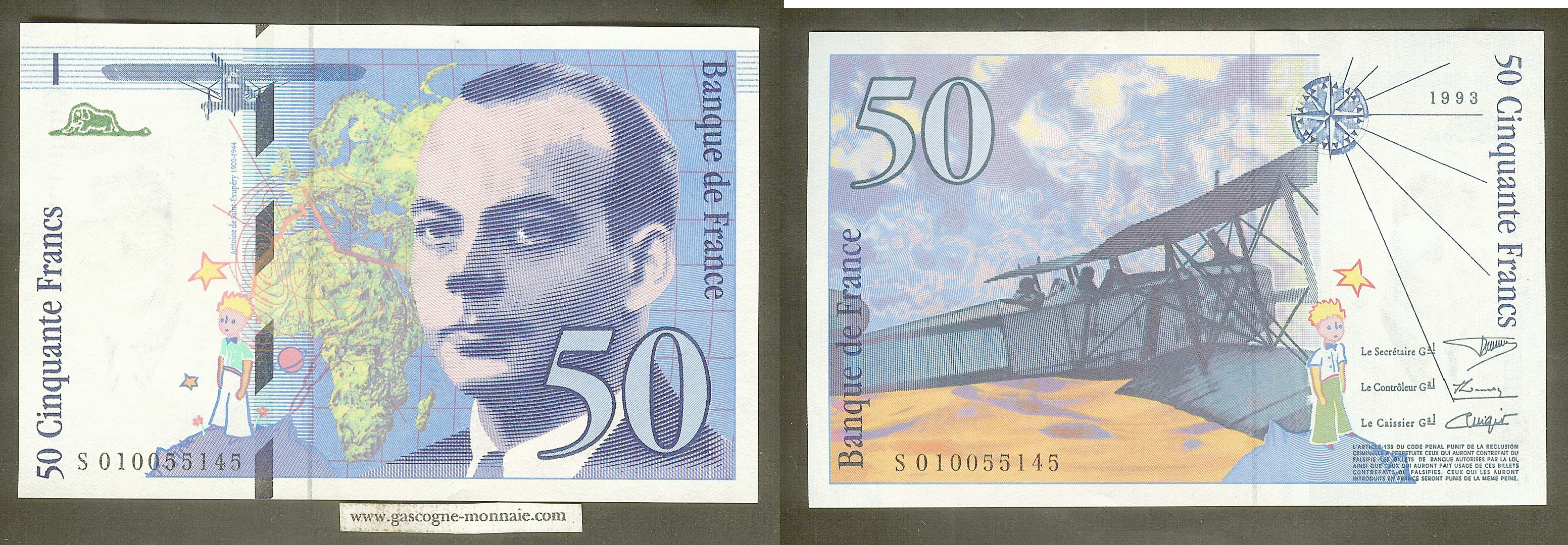 50 francs Saint-Exupéry 1993 S010055145 AU